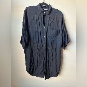 Ladybug Authentic Women’s Black Shirt Dress Size XL Oversized Lagenlook Vintage